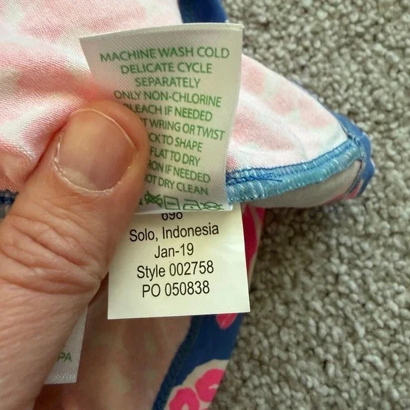 Lilly Pulitzer Taryn Maxi Dress Blue Haven Little Flamenco Size 4 Pink Pineapple - Picture 9 of 11